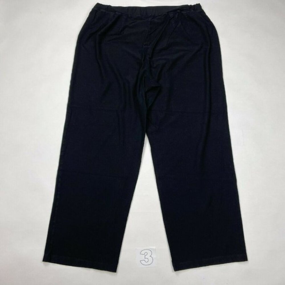 Eileen Fisher Crepe Pants Elastic Waistband Flat Front Crop Women Plus 1X Flaws*